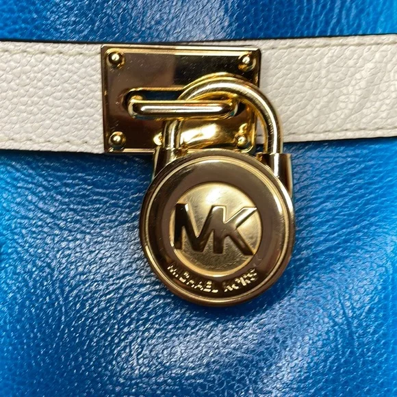 New Michael Kors Hamilton Spray Large Leather Shoulder Bag Tote Purse Wh…